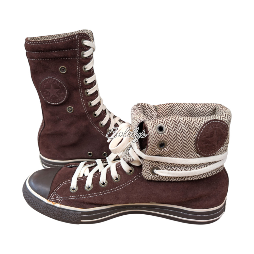 Converse 2004 XHI Extra Calf High Brown Suede Leather Sneaker Boot Womens 10.5